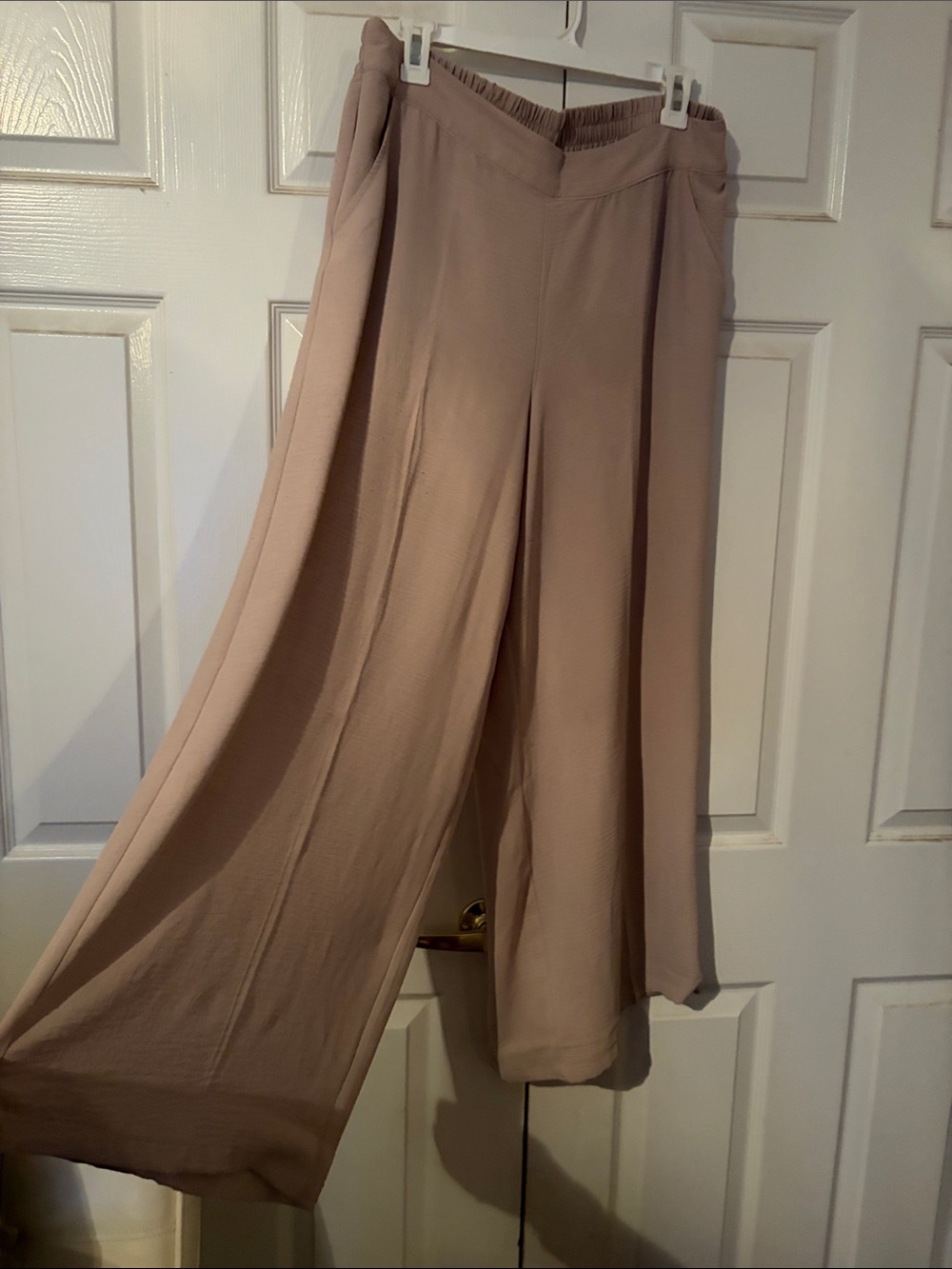 Adrianna Papell Wide-Leg Pants in Taupe Blush